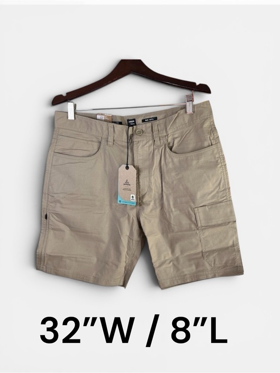 Prana Other - prAna Mens Standard Double Peak Hiking Cargo Short 32"W 8"Length in Sandbar